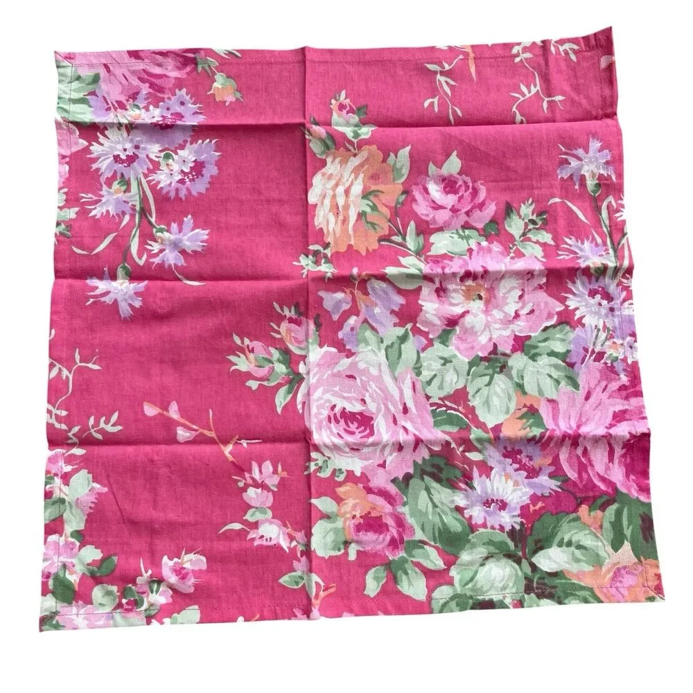 April Cornell Cottage Rose Tablecloth 60x120 Pink 12 Cloth Napkins 13 PC Floral